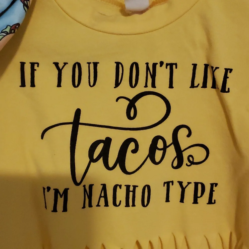 12-24m taco nacho fringe shirt and bloomers
